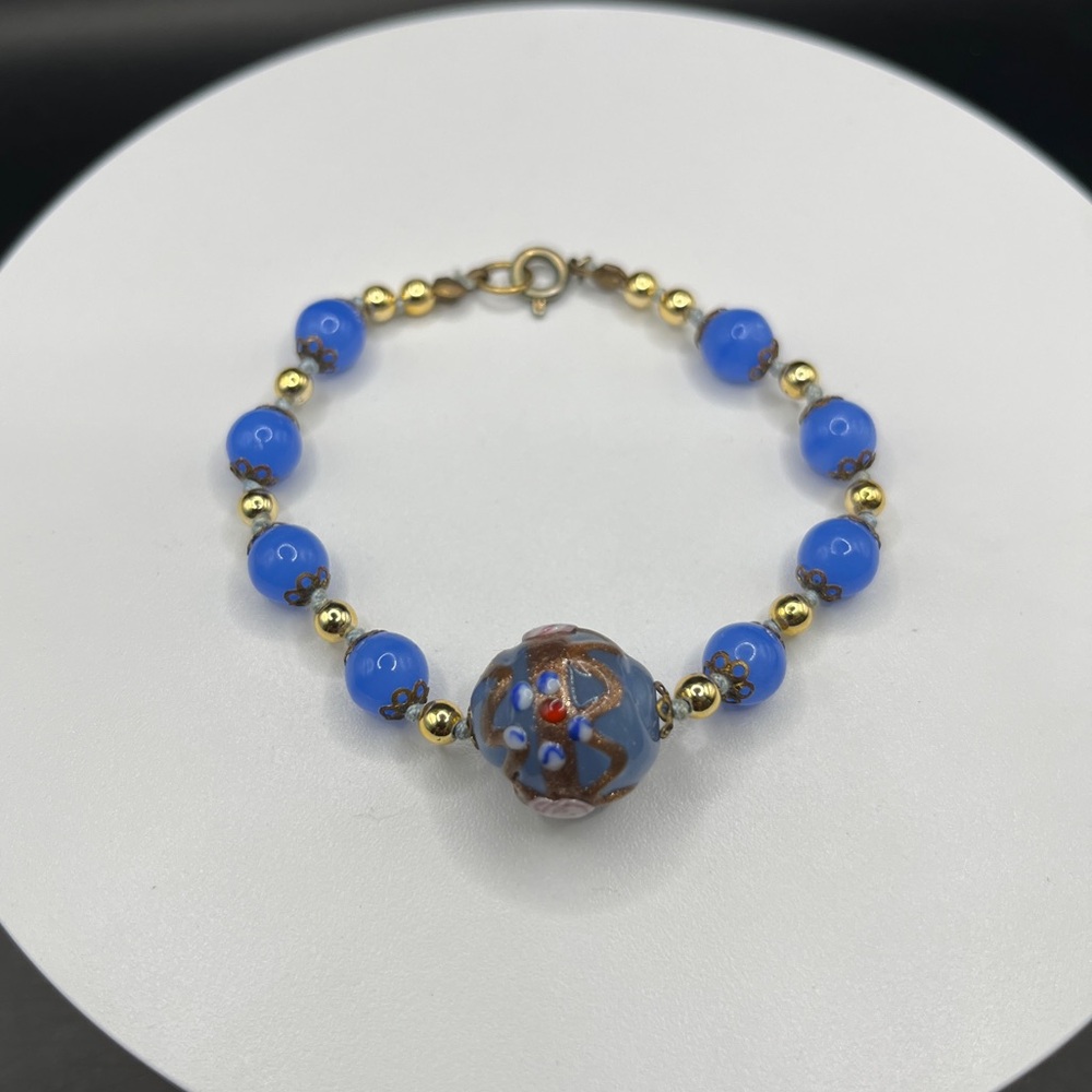 Floral Glass Beaded Bracelet
